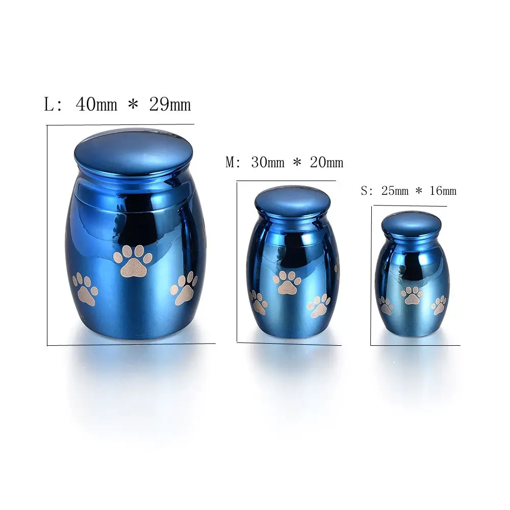 

IJU012 Dog Cat Paws Printed Loss of Pet Cremation Jar Casket for Ashes High Quality Memorial Urn Funeral Jewelry Keepsake