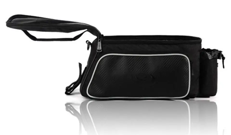 ROSWHEEL 10L Cycling Bike Carbon Fiber Leather Bicycle Rear Rack Seat Pannier Bag Pouch