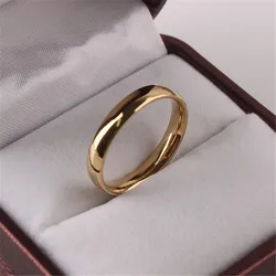 QianBei Fashion 4mm Width Stainless Steel Simple Smooth Circles Rings For Women Men Gifts Jewelry Size 7-11