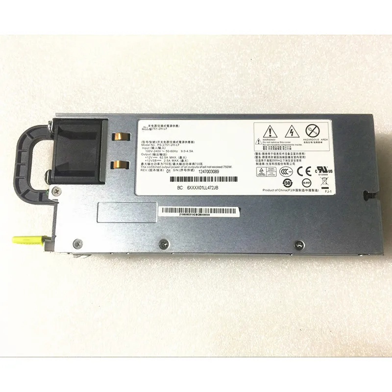 

750W Power Supply for Server 750W 2U PSU PS-2751-2F-LF PS-2751-1F-LF For R520 G7 with Power Cage DD-3151-3F-LF 4A807-02