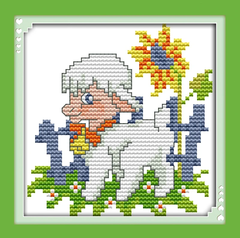 A cute little goat animal cross stitch kit cartoon 11ct count canvas stitches embroidery DIY handmade needlework  Small picture