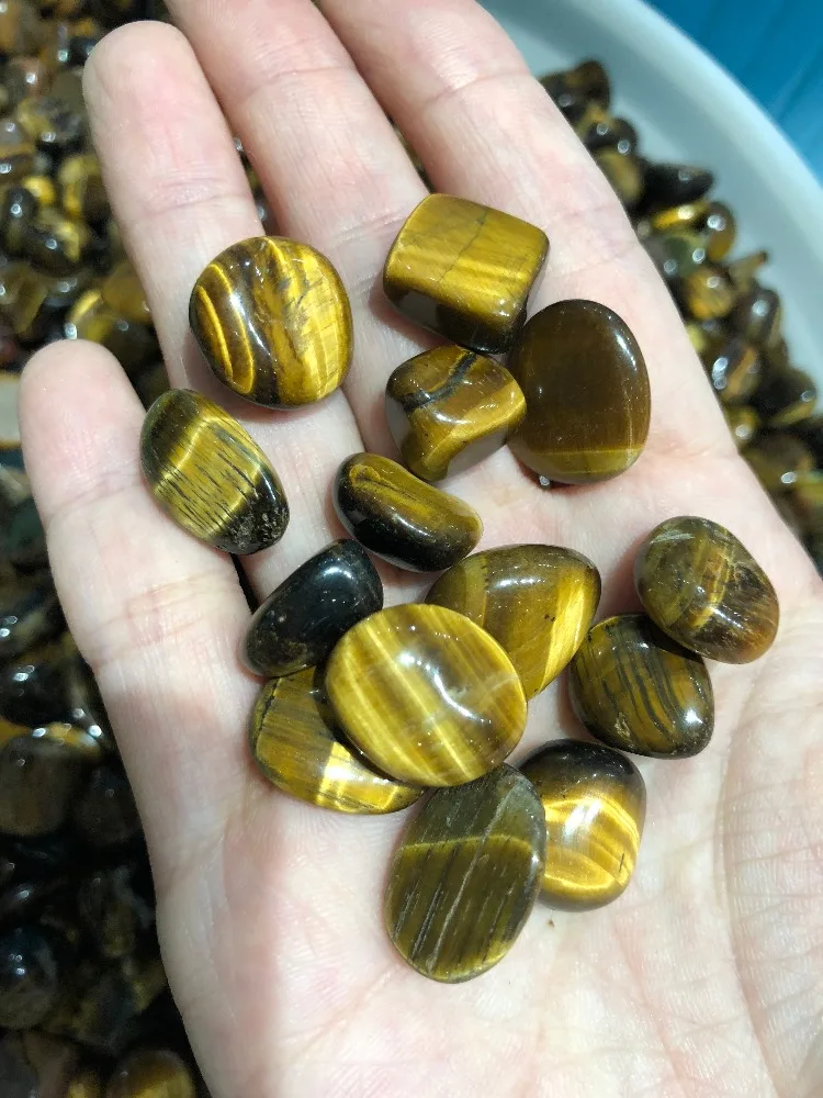 Piedras naturales y minerales natural polished tiger eye tumble stone and crystals wedding decoration wicca crystal stone 100g