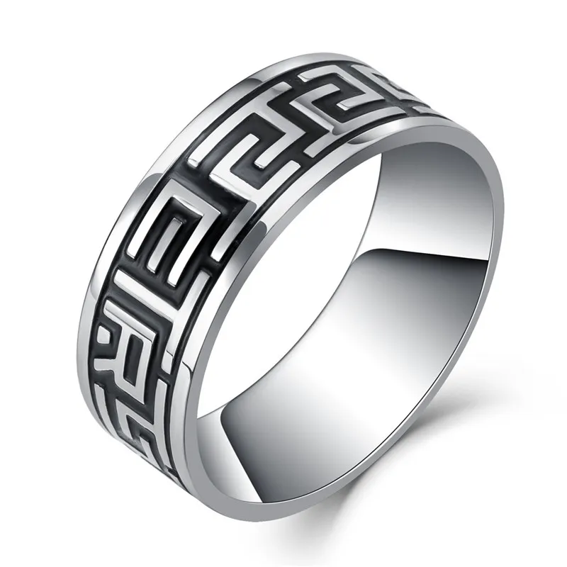 Vintage 316L Stainless Steel Ring for Men And Women Never Fade Power Lucky "Om Mani Padme Hum" Sanskrit Buddhist Mantra Ring view 6