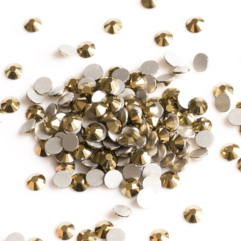 YANRUO 2058NoHF SS3-SS34 Aurum Gold Stones Crystal Strass Non Hot Fix Flatback Rhinestones For Nail Art Decorations