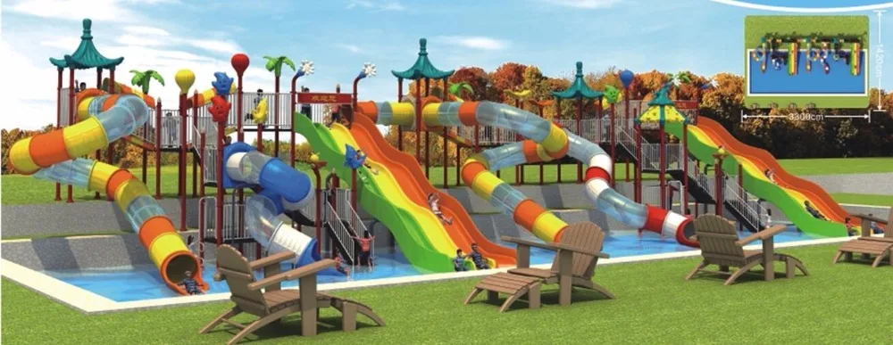 Super Water Park Equipment Anti-rust Water Playground Slide Direct Factory  HZ16-178a