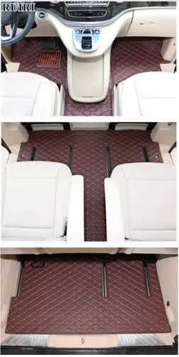 Custom full set car floor mats + one trunk mat for Mercedes Benz V 250d 7 seats 2019-2015 waterproof rugs carpets for V250d 2018