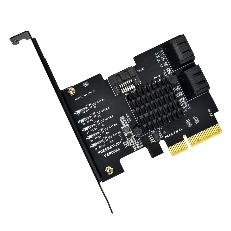 إضافة على بطاقات PCI Express/PCI E/PCIE/PCI-E SATA 3 PCIE SATA بطاقة SATA متحكم SATA3 6Gbps 5 منافذ SATA 3.0 PCI-E X4 GEN3 بطاقات