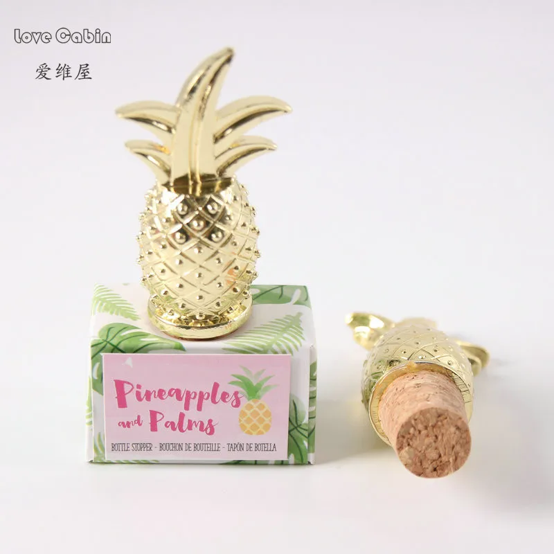 

Golden pineapple wine stopper 12pcs wedding party decorations House Moving business travel travel souvenirs
