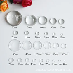 Mibrow 1 Pack Transparent Clear Round Flat Back Glass Cabochon 10mm 12mm 20mm 25mm Crystal Cabochon Cameo For DIY Jewelry Making
