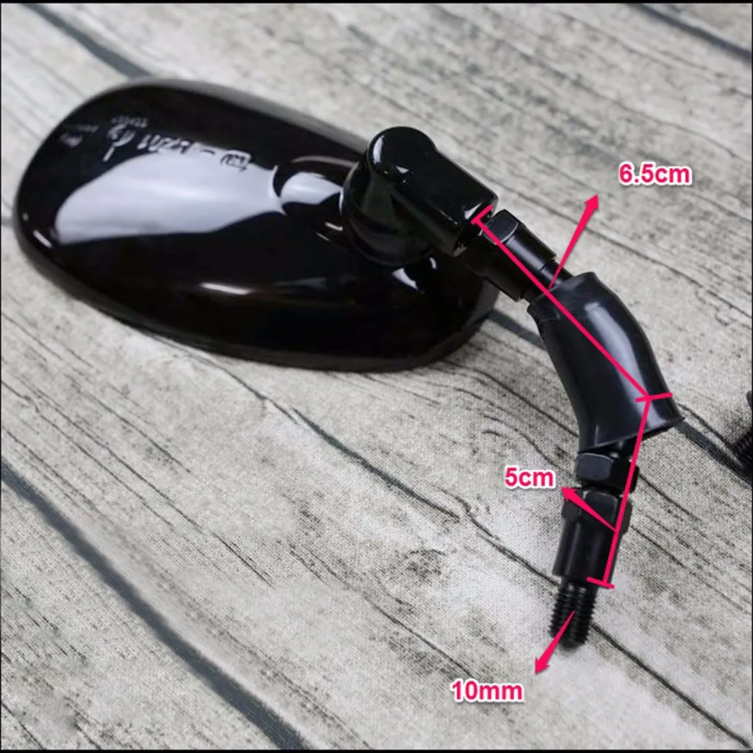 JXLCLYL Black 10mm ABS Motorcycle Rearview Side Mirror fit Harley Scooter GV250