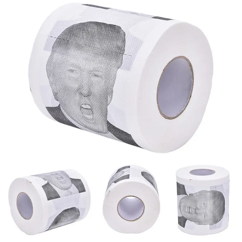 Diversão donald trump humor papel higiênico rolo engraçado novidade gag presente despejo com trump moda brinquedos para crianças