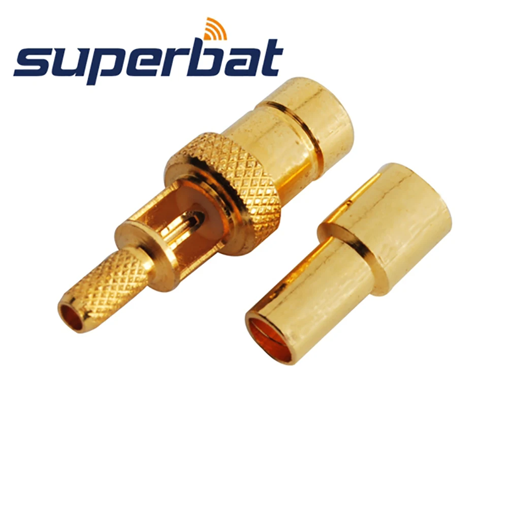 Superbat-SMB macho acessório de friso reto, conector coaxial RF para cabo RG316 RG174 LMR100, 75ohm, 10pcs