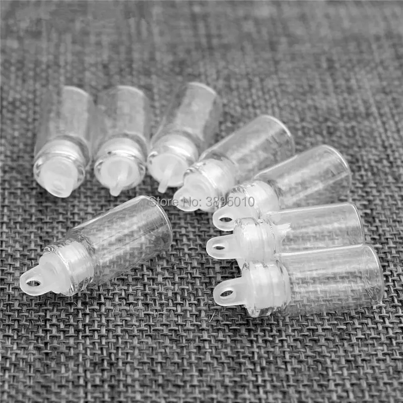 1ml Mini Glass Wishing Bottles Tiny Jars Vial With Plastic Stopper Craft Glass Jars Mason Message Vials Container F1178