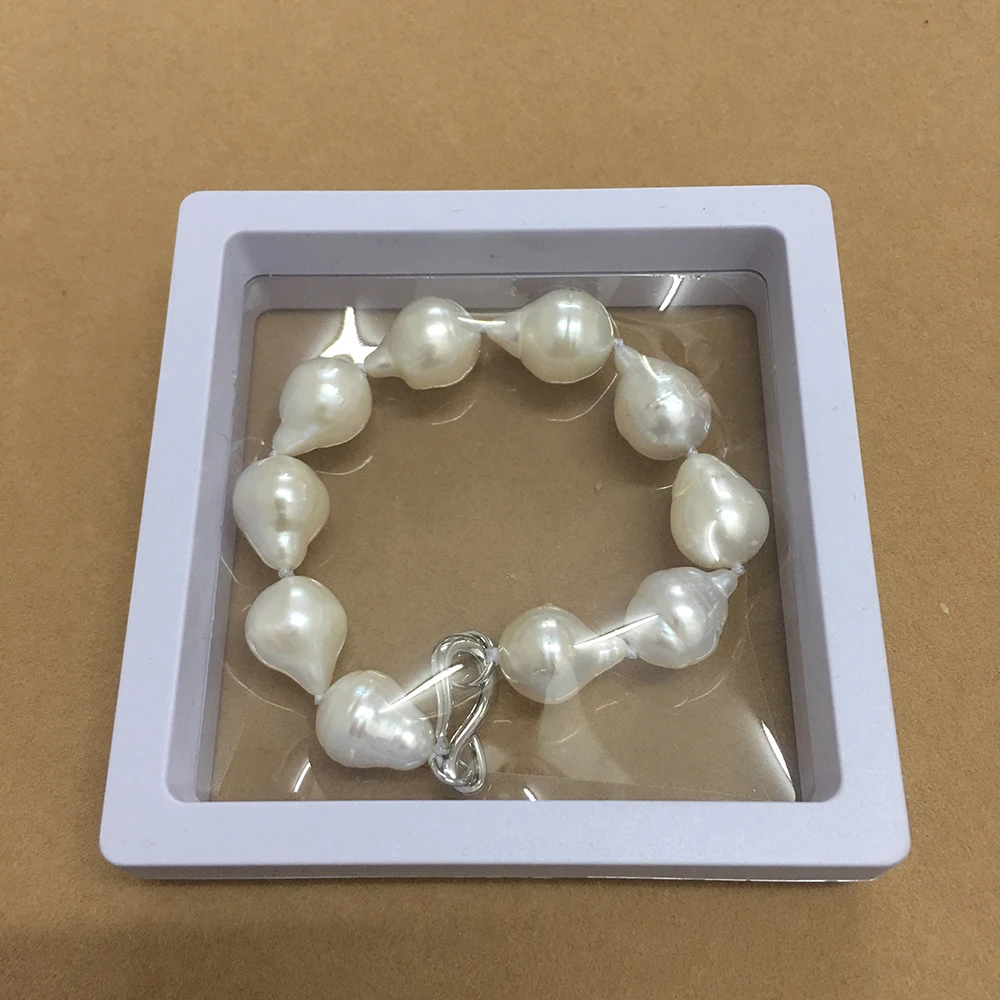 100% nature  freshwater pearl bracelet with big  baroque shape-diameter 11-14 mm and length 16-20 mm