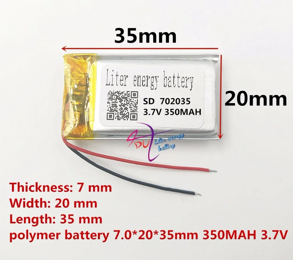 Customized antique 3.7v 350mah lithium ion battery 702035