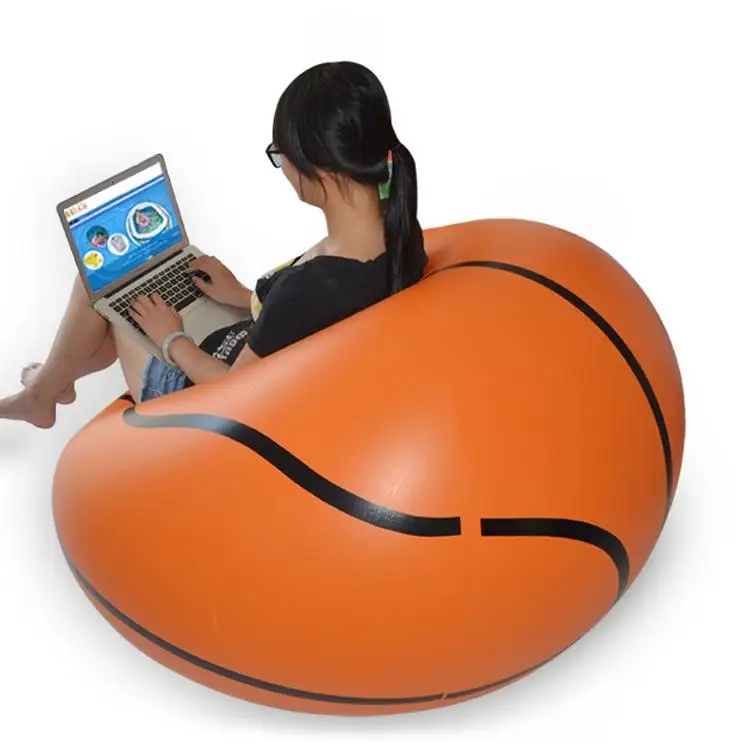 DHL free ship waterproof PVC inflatable seat chairs,instant air filled bean bag chair,football and soccer ball design beanbag