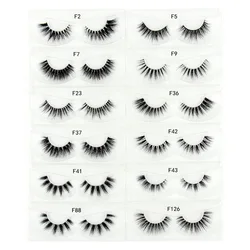 Mink Eyelashes 3D Mink False Eyelash Natural Full Strip Transparent band lashes cilios posticos 12 styles Invisible Band Lashes