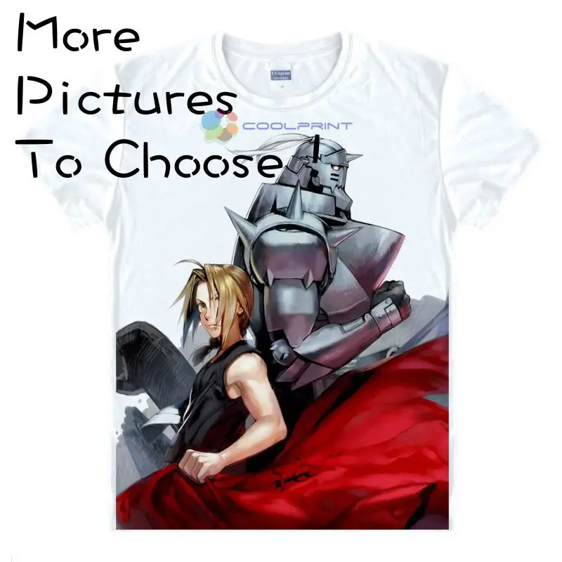 Coolprint Anime Fullmetal Alchemist Brotherhood Unisex T-shirts Edward Elric T Shirt Alphonse Elric Furumetaru Arukemisuto