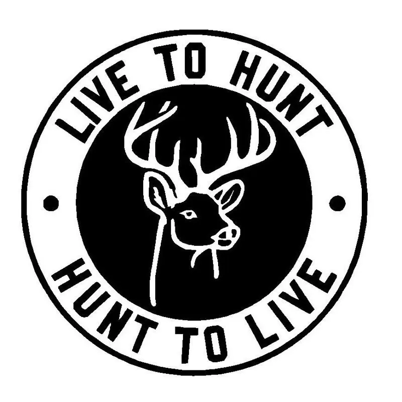 12.7CM*12.7CM Live To Hunt Deer Truck Vinyl Sticker Redneck Hunting Creative Sticker Decoration Car Styling Black/Sliver C8-0796