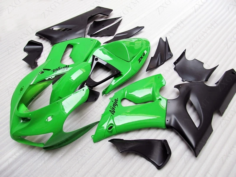 Plastic Fairings for Kawasaki ZX6r 2005 - 2006 Green Black Fairing for Kawasaki ZX6r 2005 Body Kits ZX6r 636 2006