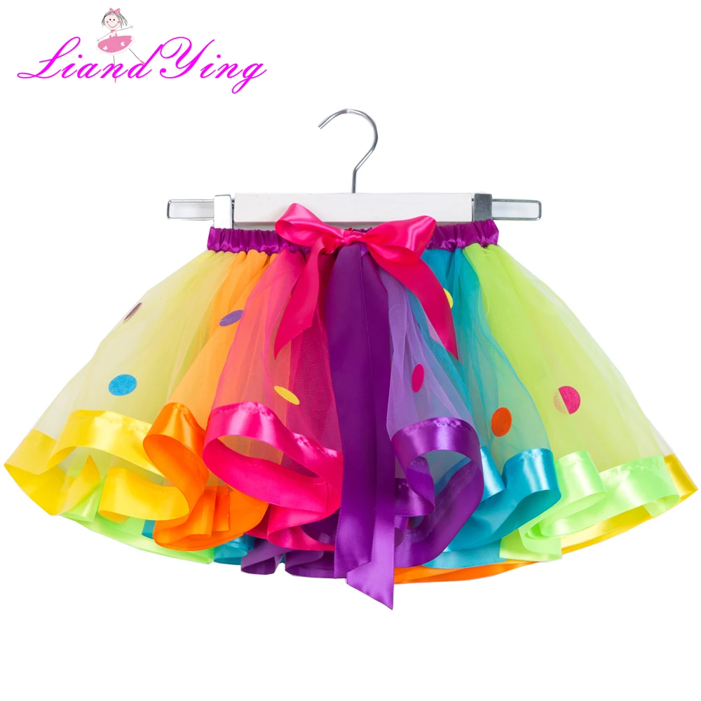 

Handmade Fluffy Kids Girls Tutu Skirt Rainbow Tutu Baby Tulle Polka Dot Skirt Birthday Party Tutus Pettiskirts Girls Skirts