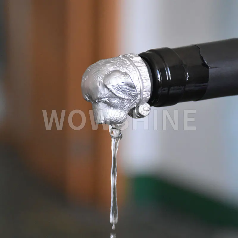 WOWSHINE NEW Free Shipping Cute Dog Head Wine Pourer Liquid Pourer 2PCS/Lot Zinc Alloy