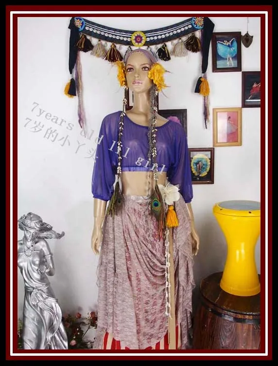 โปร่งใสบาง Belly Dance เสื้อแขนค้างคาวด้านบน BF37-42