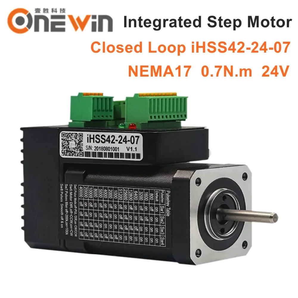 

NEMA17 Integrated Closed Loop Stepper Motor 24V 0.7Nm 2 phase IHSS42-24-07 Hybrid stepper servo motor