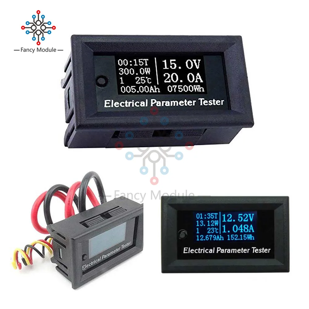 7in1 33V 10A OLED Multifunction Tester Voltage Current Time Temperature Capacity Power Voltmeter Ammeter Electrical Meter 0-33V