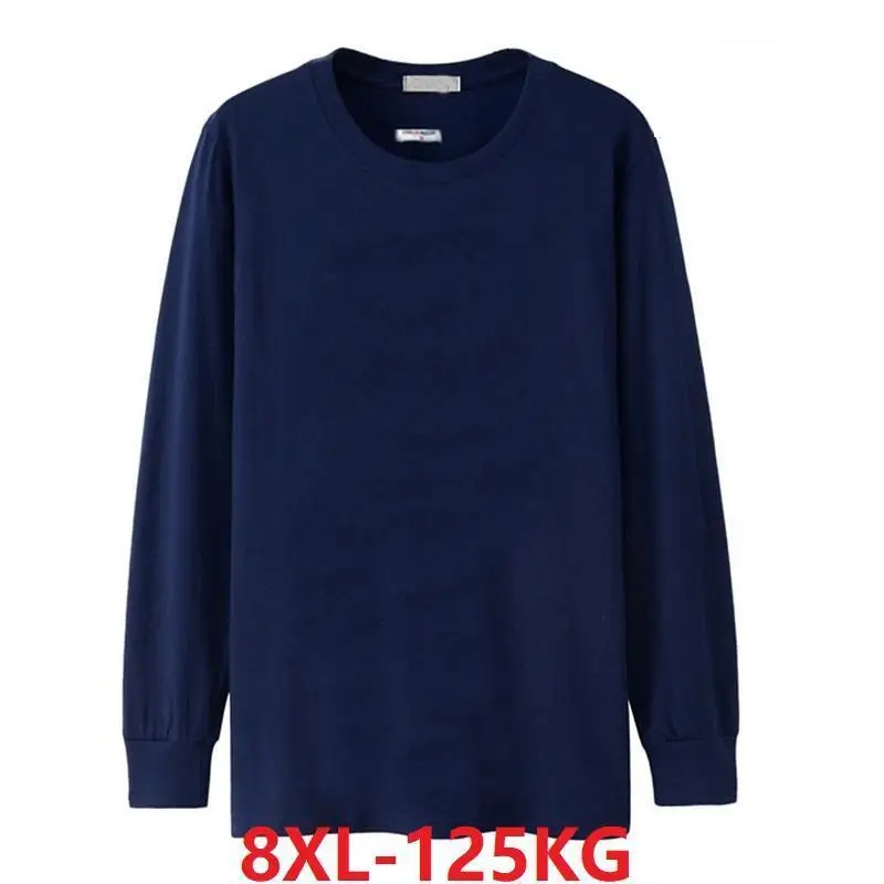 Winter Men's T-Shirt 5XL 8XL Long Sleeve Cheap Big Sale Autumn XL Large Size 7XL 6XL T-Shirt Cotton Home Black T-Shirt