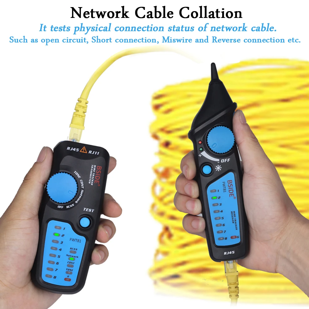 Testeur de câble Ethernet réseau LAN, traceur de téléphone RJ45 RJ11, fil de téléphone, câble USB, analyseur, détecteur, outils de recherche de ligne MS6812