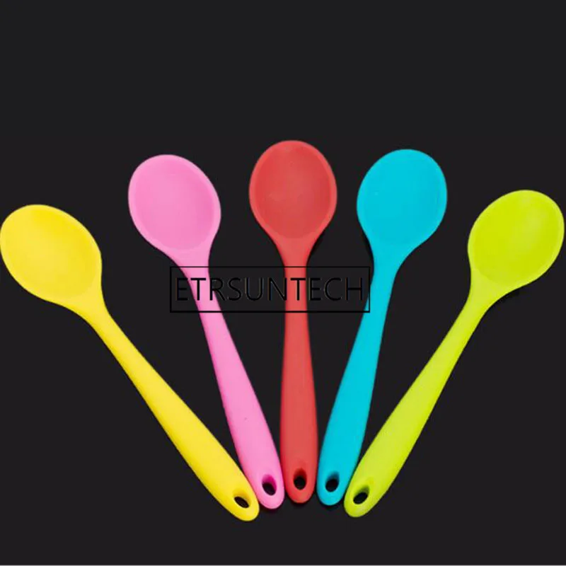 

50pcs Kitchen Silicone Spoon 27cm Large Long Handle Cooking Baking Mixing Spoon Ladle Food Grade Silicone Cooking Utensils