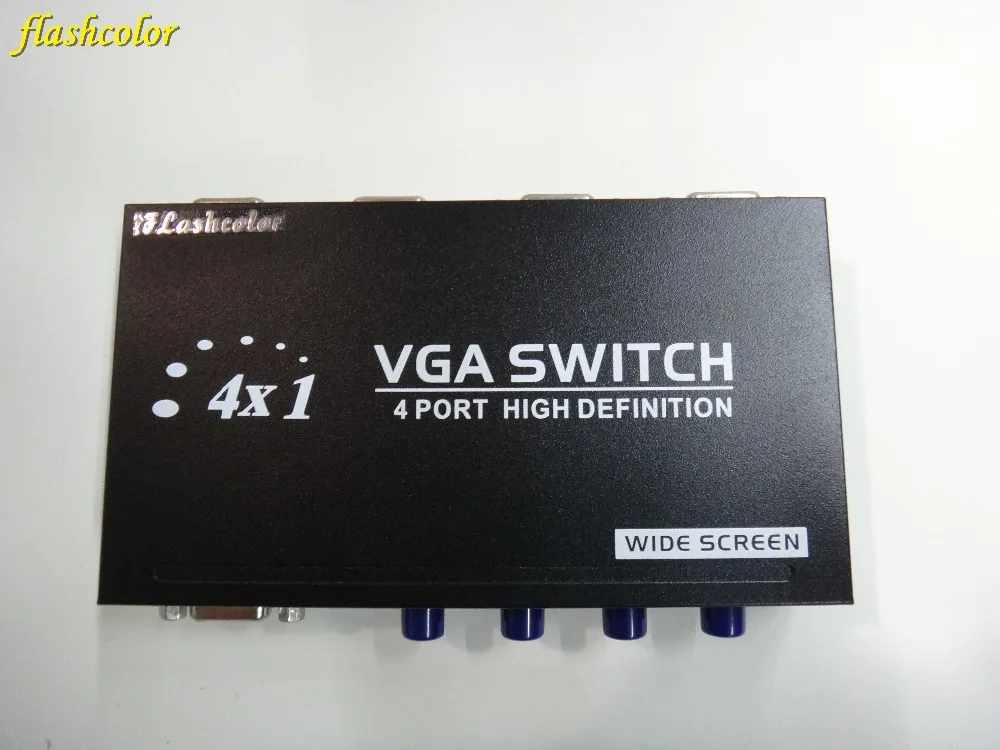 Flashcolor Nieuwe 4 Poorten 4 In Tot 1 VGA Splitter Switch Box