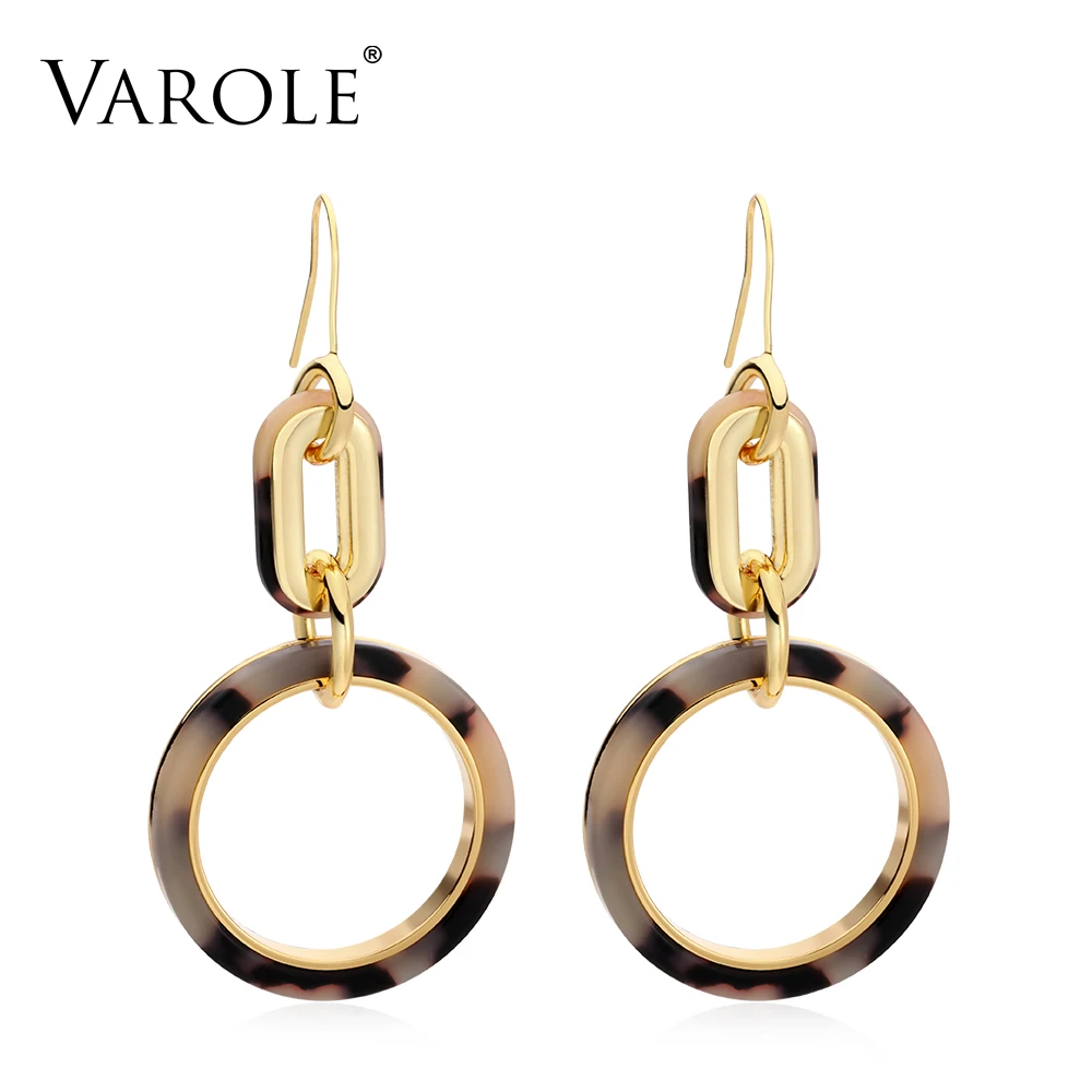 

Женские круглые серьги VAROLE, медные серьги-крючки золотого цвета, панковские Висячие см