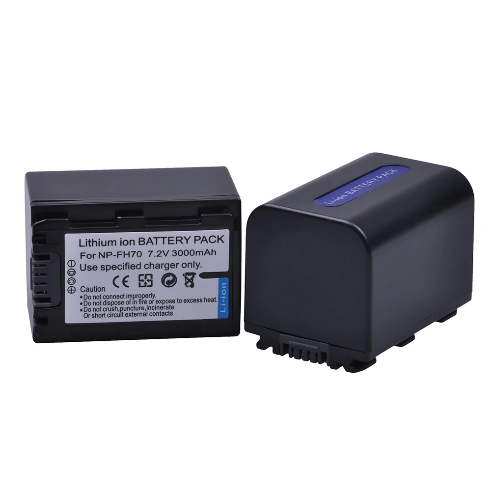 Imagem -02 - Batmax 2pc 3000mah Np-fh70 np Fh70 Bateria Mais Led Rápido Carregador Duplo para Sony Np-fh30 Np-fh100 Np-fh50 Hdr-cx12ehdr-cx7ehdr-sr10e