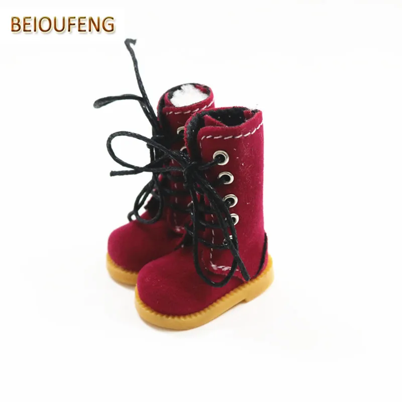 BEIOUFENG 3.8CM Doll Shoes High Boots for Dolls,Casual Puppet Shoes Sneakers for Dolls,1/8 BJD Doll Boots for Blyth Azone 6 Pair