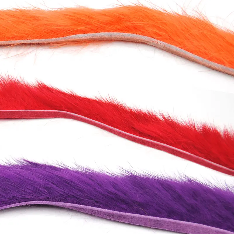 2PCS Multicolor Rabbit Zonker Strips Streamer Fly Tying Material / Hare Dubbing Bass Fiber