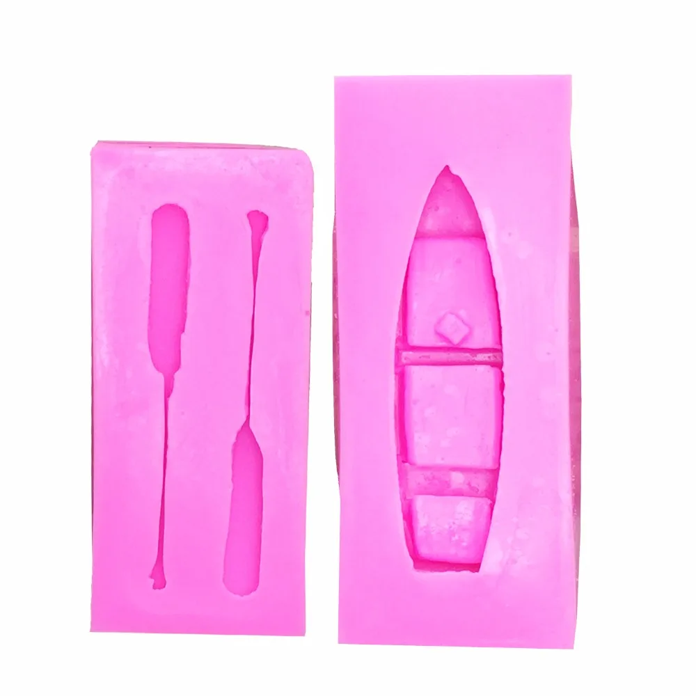 3D Boat with Paddle Oars Silicone Mold - for Fondant Candle, Gum Paste, Resin Polymer Clay, Scrapbooking Mold T1124