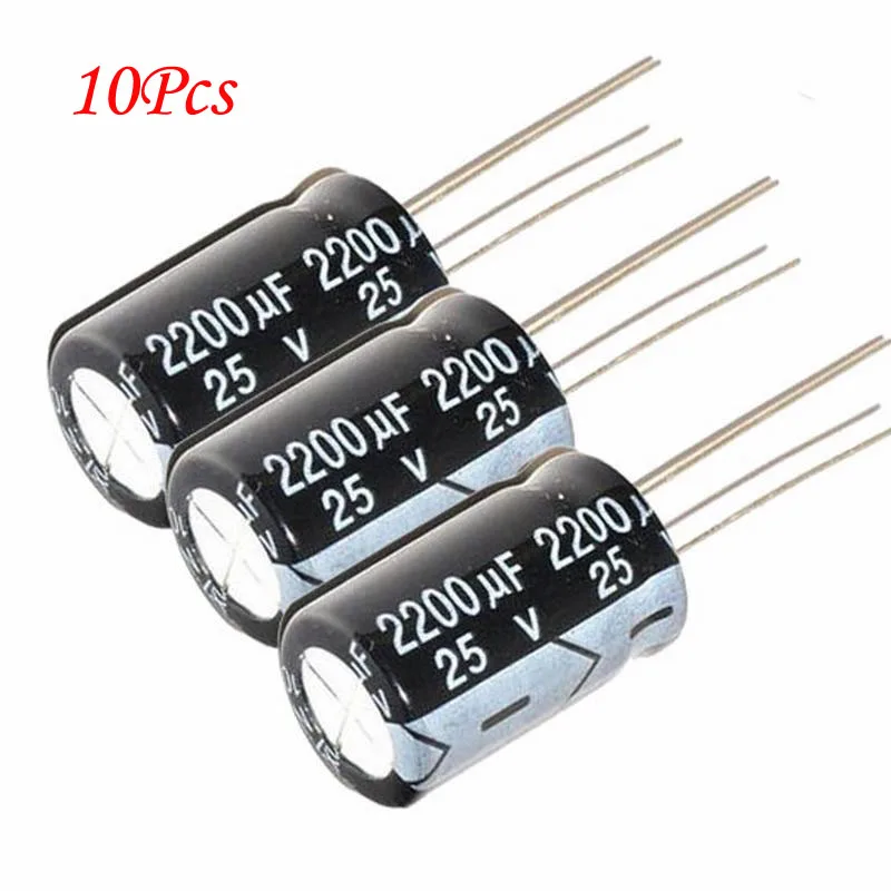 10Pcs High Quality 2200uf 25V 13 x 20mm 105C Radial Aluminum Electrolytic Capacitors