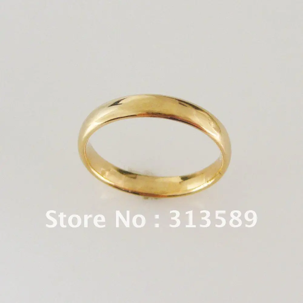 Foromance/- YELLOW GOLD PLATED PLAIN 3MM WEDDING BAND ENGAGEMENT RING SZ CHOOSABLE/GREAT GIFT/