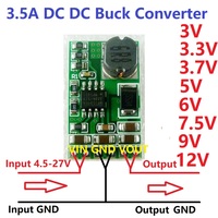 3.5A DC-DC Converter Module Buck Step-Down Voltage Regulator Board 4.5V-27V to 3V 3.3V 3.7V 5V 6V 7.5 9V 12V