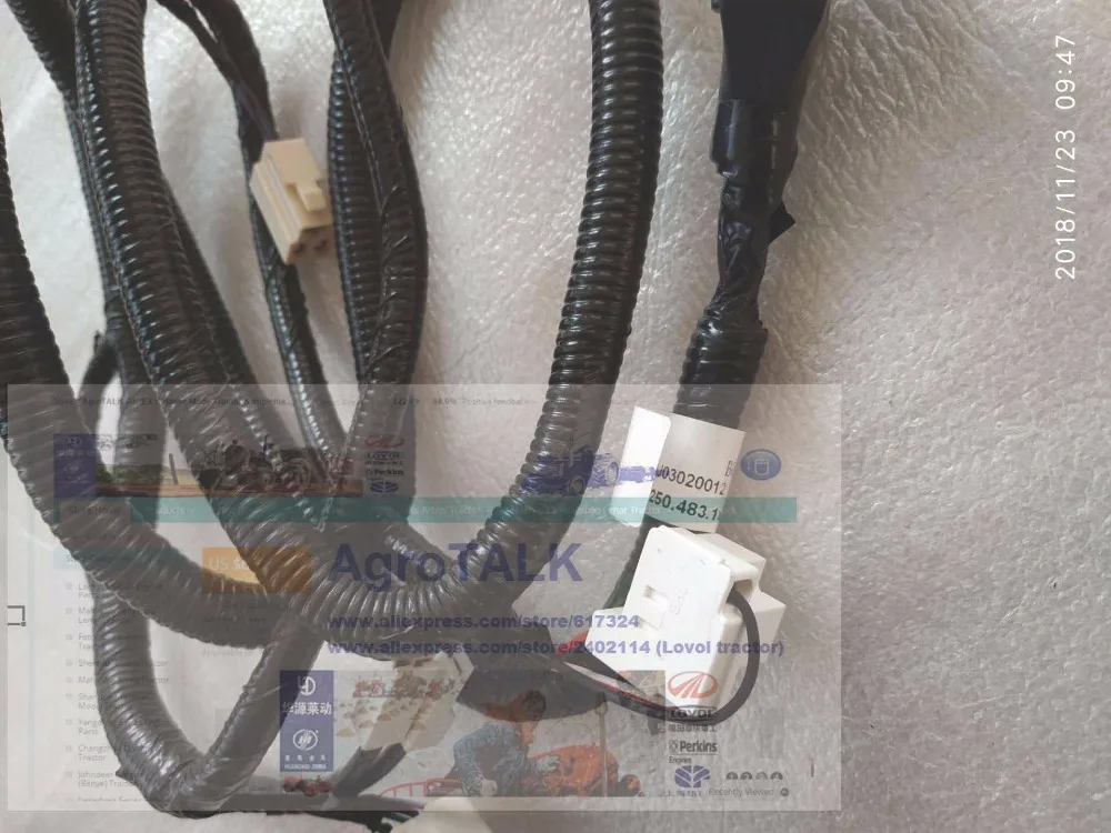 wiring harness of front lamp (please check the code number) for Lovol TE 25hp series tractor parts,Part number:TE250.483.1a