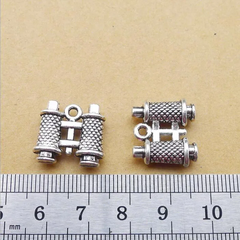 17x18mm Antique Silver Zinc Alloy Telescope Charms Connector Pendant Fit For Jewelry Making 25PCS/lot