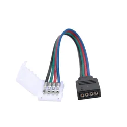 1Pcs 4 Pin 5050 3828 RGB LED Strip Female Solderless Connector Cable Wire Extension Cables Clip