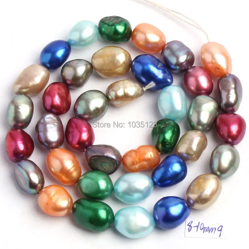 18 Color 8-9mm Multicolor Natural Freshwater Pearl Irregular Shape Loose Beads Strand 14\