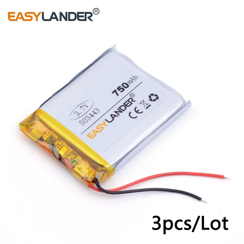 3pcs/Lot 503443 750 mah Lithium polymer Battery With Protection Board For GPS Tablet PC Digital Products E-book Bluetooth Speak