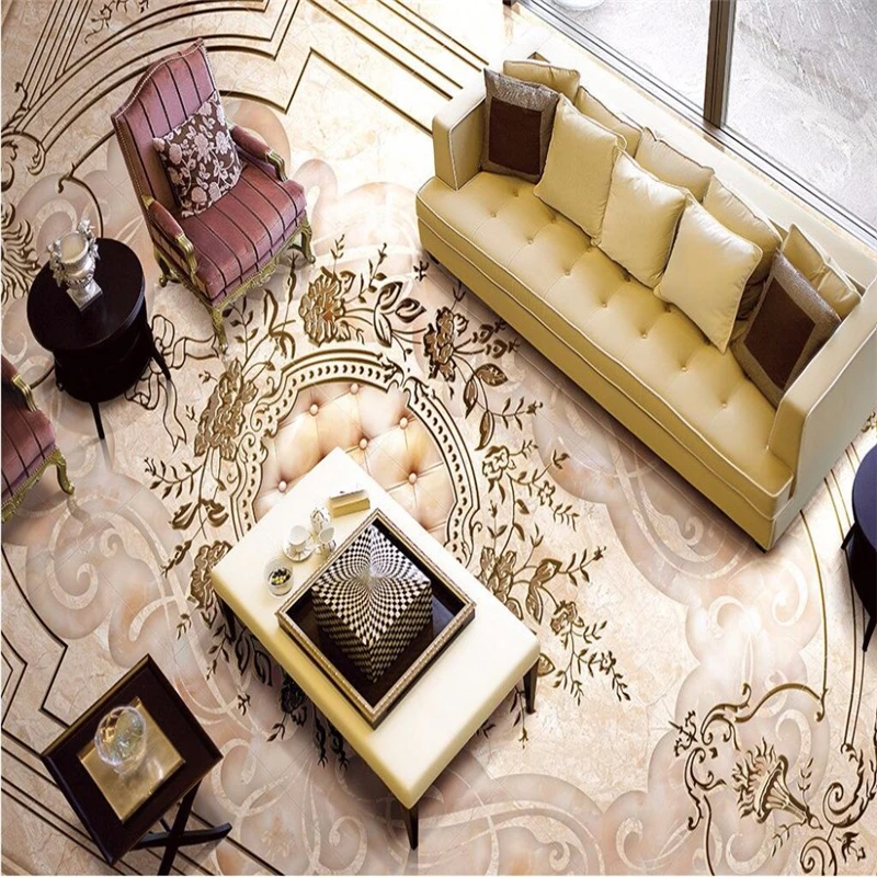 beibehang Custom photo wallpaper mural wall paper European jade relief 3D self adhesive wallpaper floor tiles papel de parede