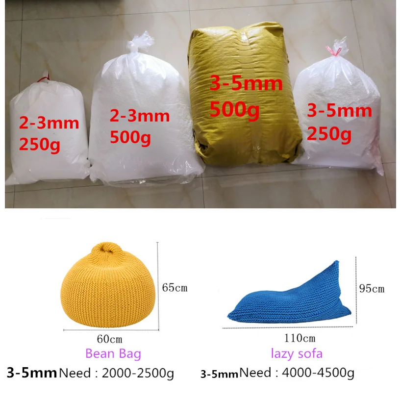 Wholesale White Foam Balls beanbag refilled baby toy Filler bed sleeping Pillow Bean Bags chair sofa Beads Filler Styrofoam ball