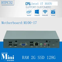 저렴한 DIY Mac 미니 PC 윈도우, 윈도우 사전 설치된 HTPC 1080P 인텔 코어 i7 3537U 3.1GHz 2GB Ram 128GB SSD 300M Wifi, 3 년 보증