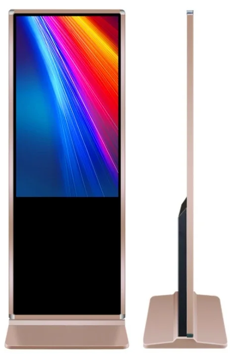 ชั้นยืน kiosk touch 3 เซนติเมตร ultrathin โฆษณา 32 42 43 47 49 50 นิ้ว LCD touch screen ป้าย